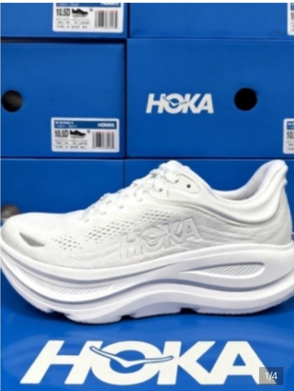 HOKA BONDI 9 WHITE SZ 8.5 WOMENS RUNNING SHOE